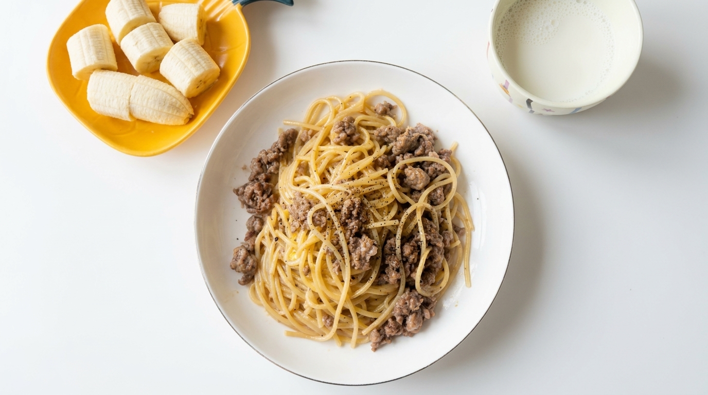 Creamy Black Pepper Ground Meat Pasta
