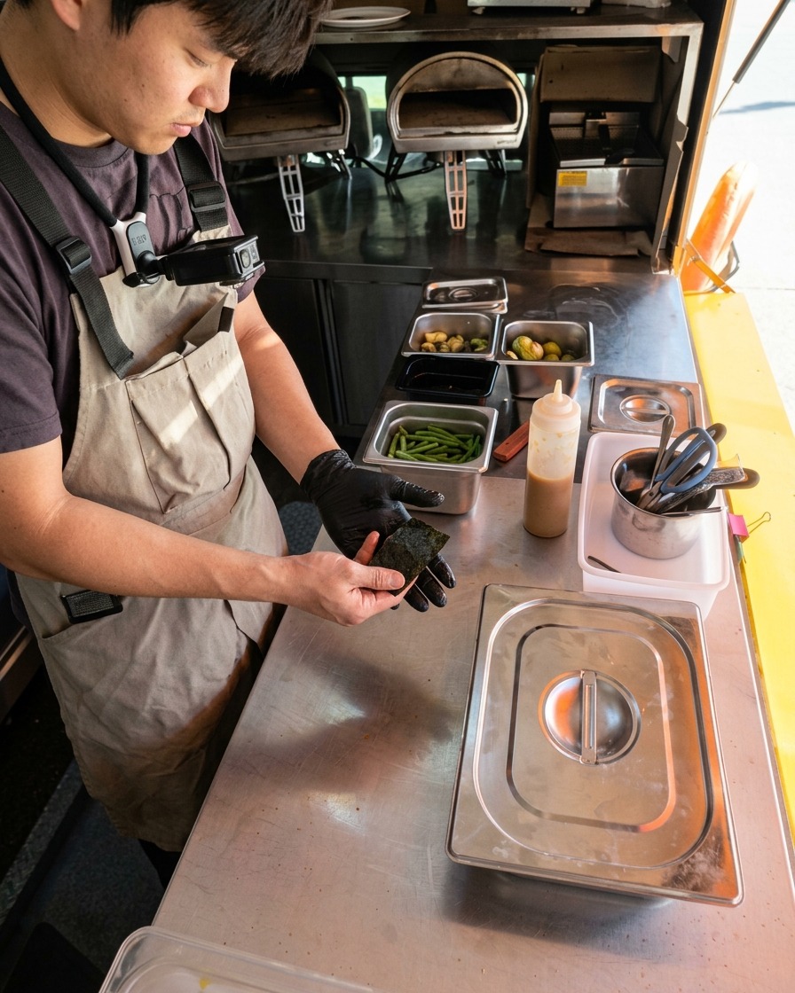 Chinese sausage pieces being placed on top of the cheese-covered pizza.