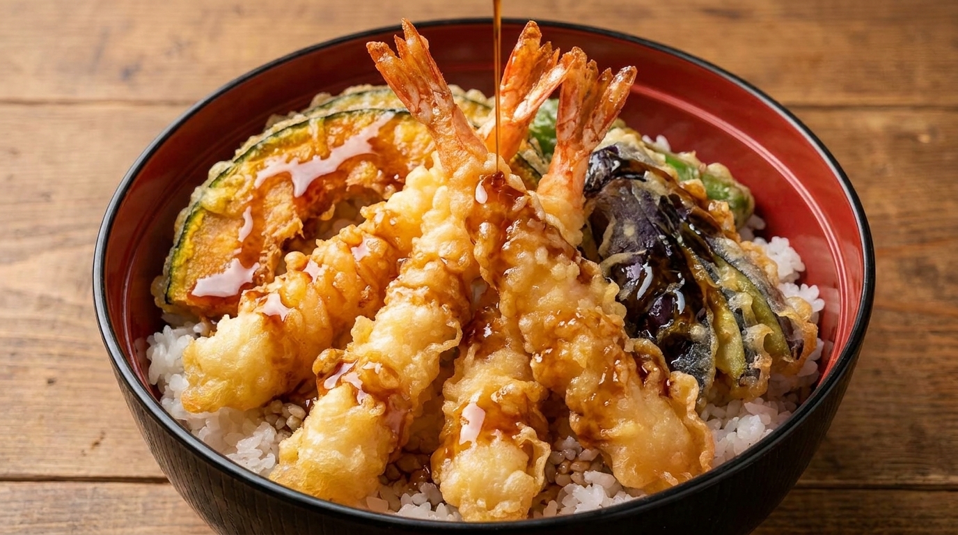 Japanese Tempura Don (Tempura Rice Bowl)