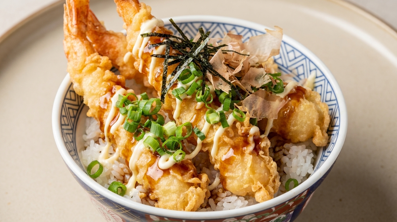 Crispy Tempura Shrimp Rice Bowl (Tendon)