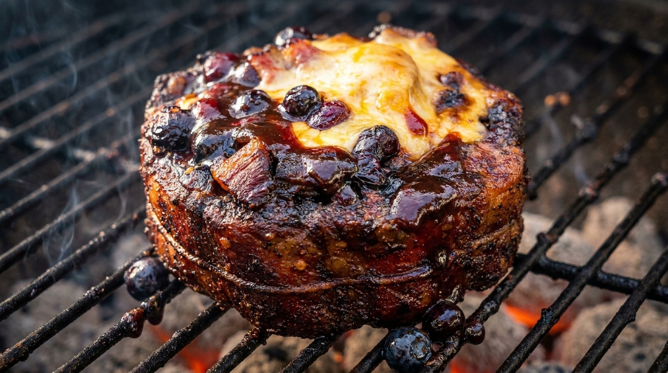 St. Louis Beer Can Rib Cups with Blueberry BBQ Glaze