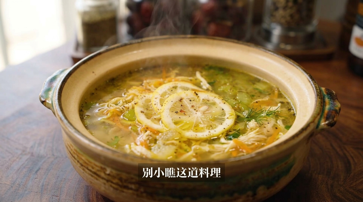Healthy Greek Lemon Chicken Soup with Oat Noodles