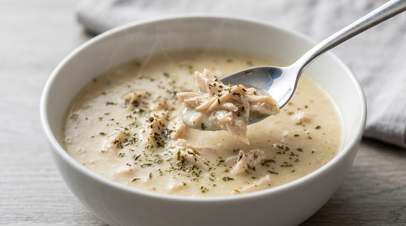 Creamy Turkish-Style Shredded Chicken Soup (Tavuk Suyu Çorbası)