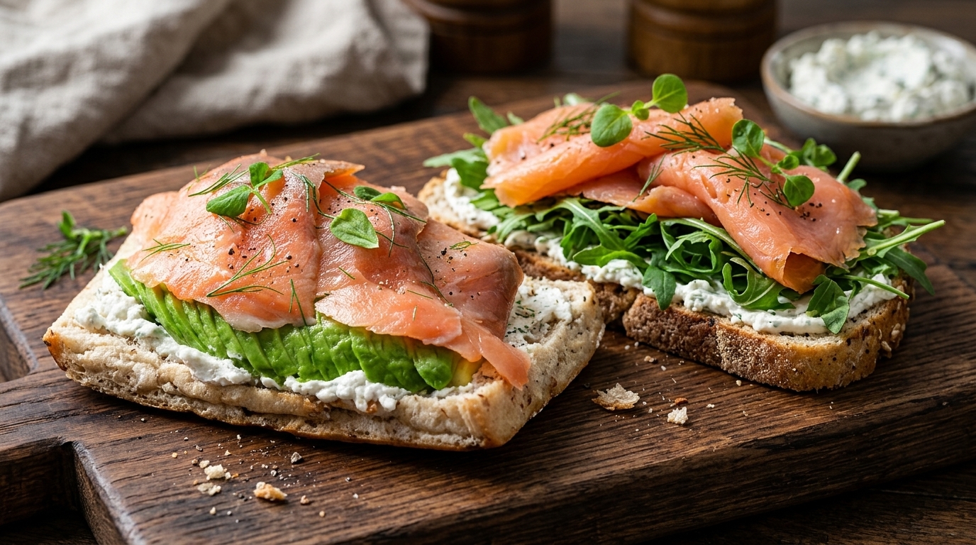Healthy Smoked Salmon & Cream Cheese Sandwich