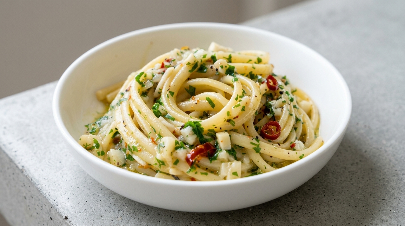 Classic Spaghetti Aglio e Olio (Garlic and Olive Oil Pasta)