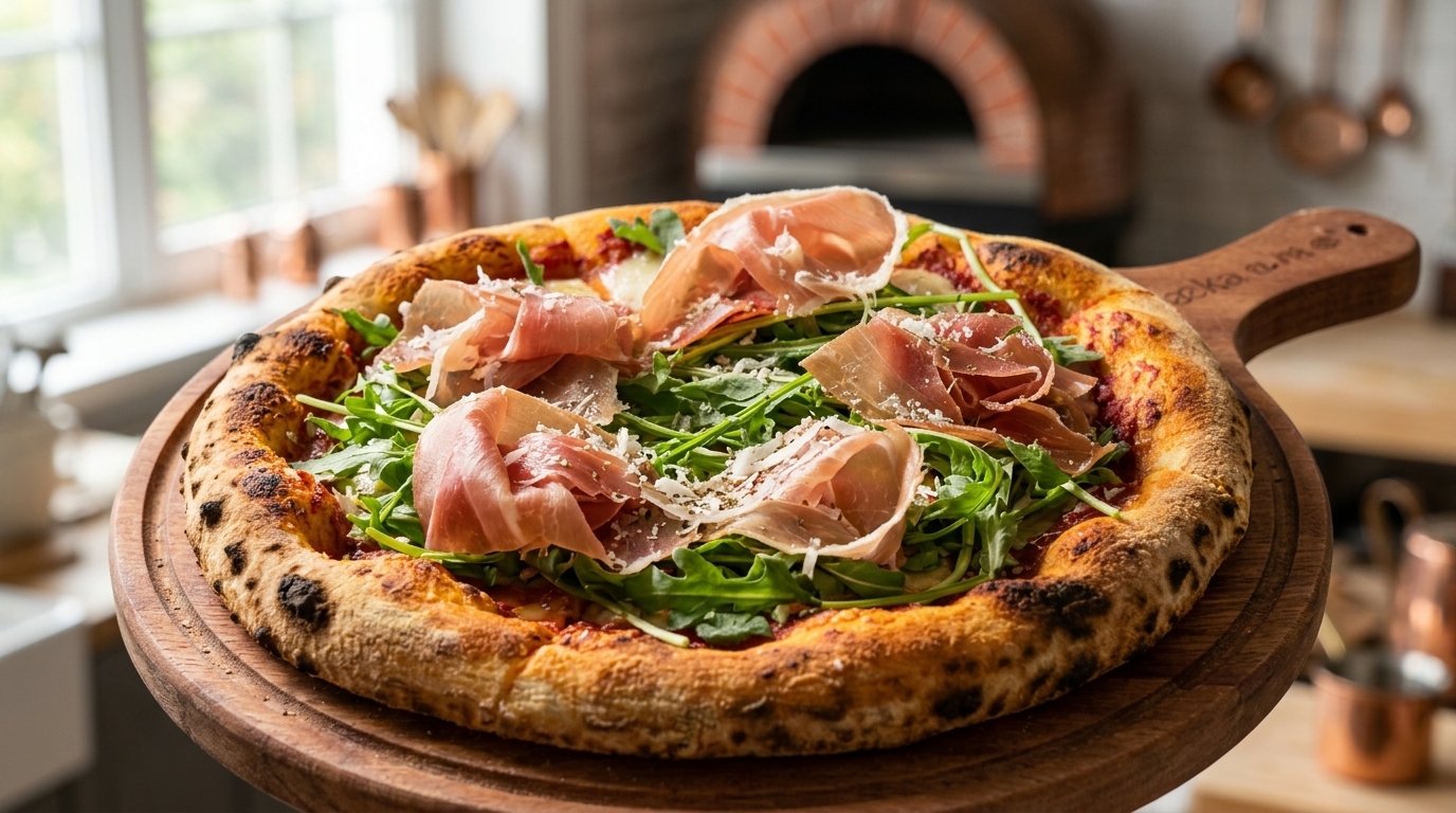 Authentic Parma Ham and Arugula Pizza (Pizza Prosciutto e Rucola)