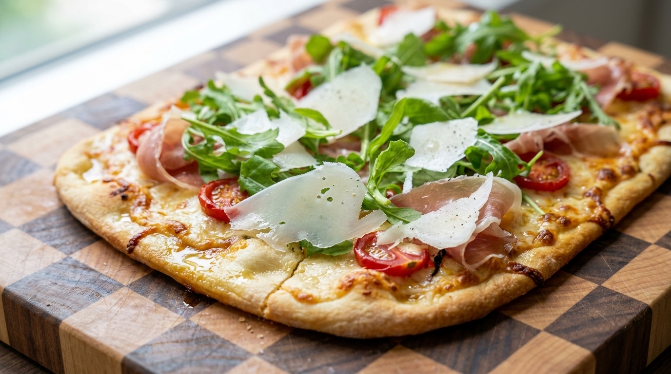 Summer Italian Pizza with Prosciutto and Arugula