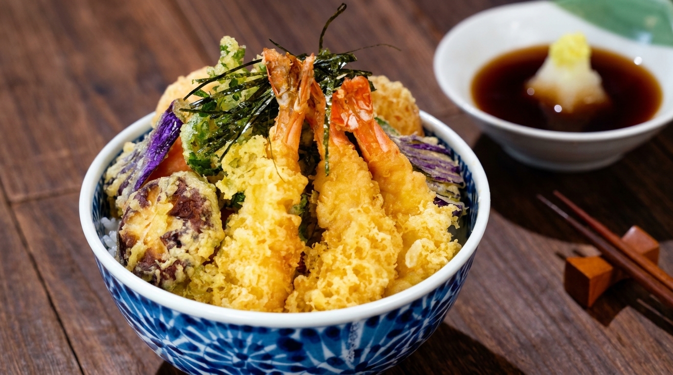 Classic Japanese Tempura Don (Tempura Rice Bowl)