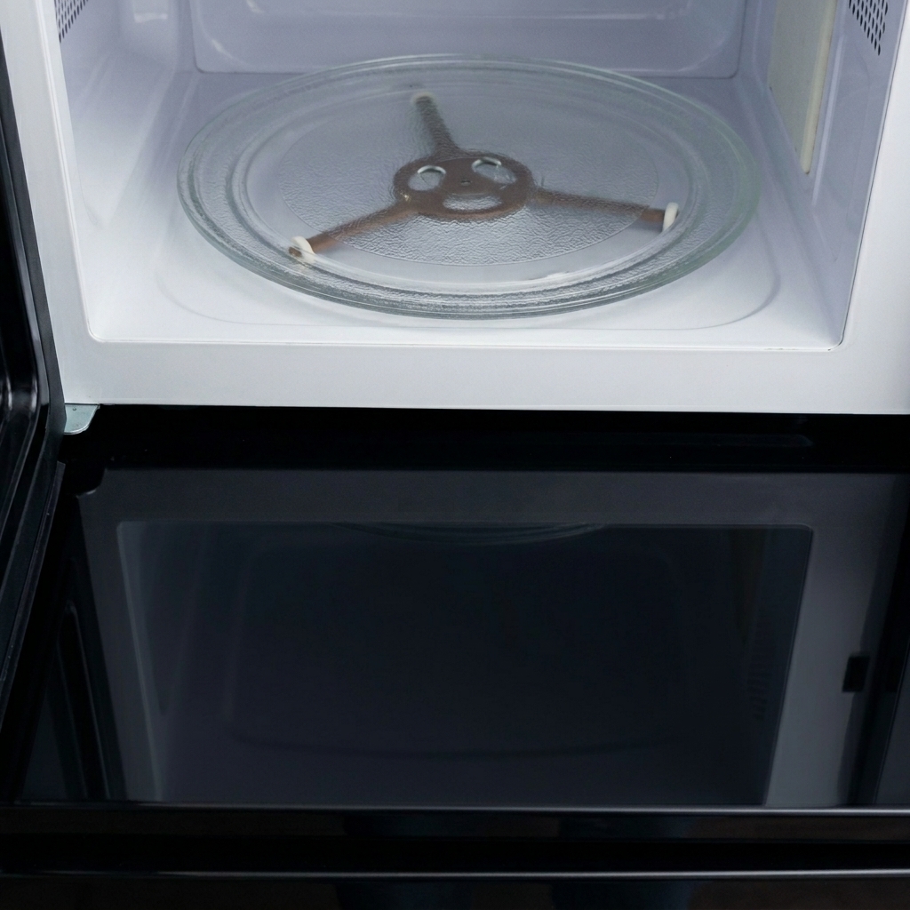 A measuring cup filled with raw white rice being poured into a rice cooker pot.