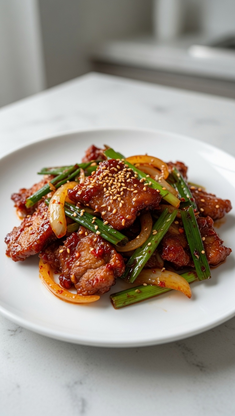 Korean Spicy Stir-fried Pork (Jeyuk Bokkeum)