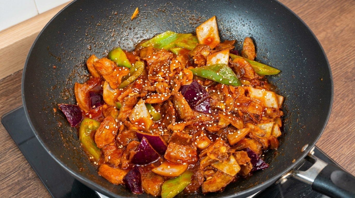 Korean Spicy Stir-Fried Pork Belly (Jeyuk Bokkeum)