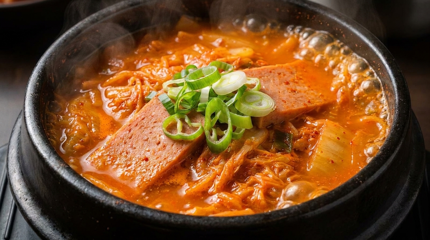 Spicy Kimchi & Luncheon Meat Stew (Kimchi Jjigae Style)