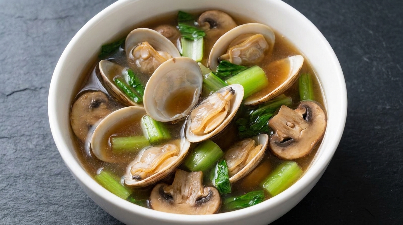 Savory Clam and Mushroom Soybean Paste Soup