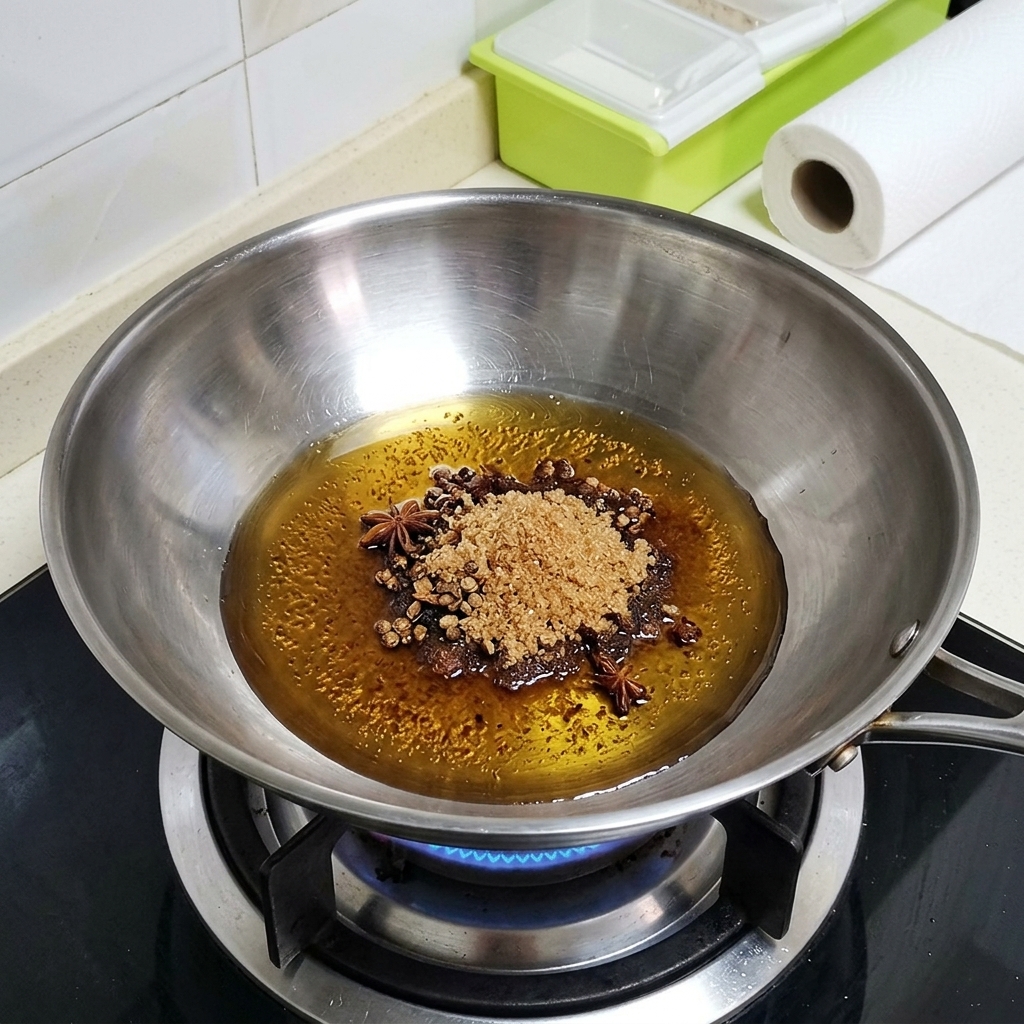 Chopped onions and green melon being added to a pot of water already containing seasonings.