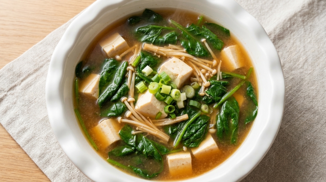 Traditional Korean Spinach Doenjang-guk