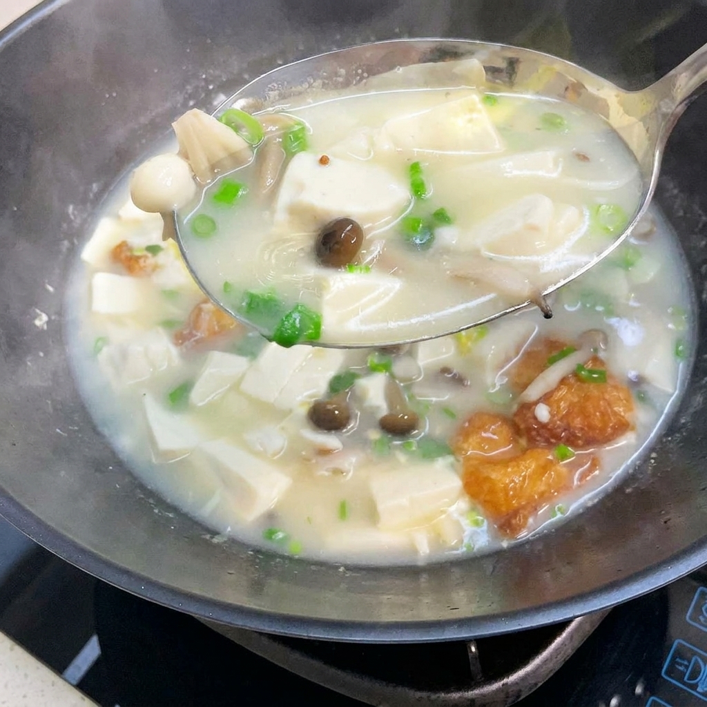 Cooking oil glistening as it is poured into a hot, empty wok.