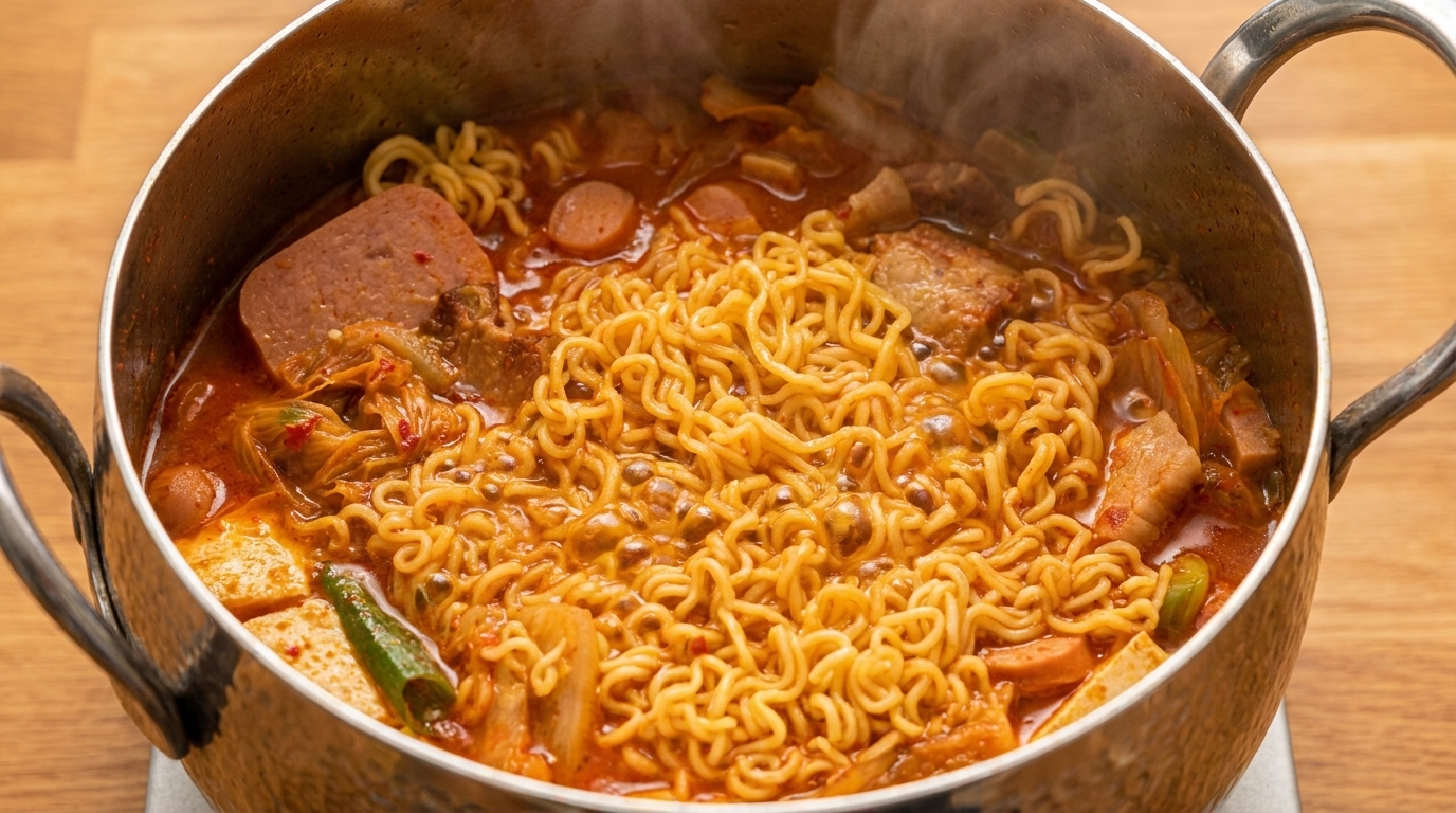 Quick Kimchi Army Stew (Budae Jjigae)