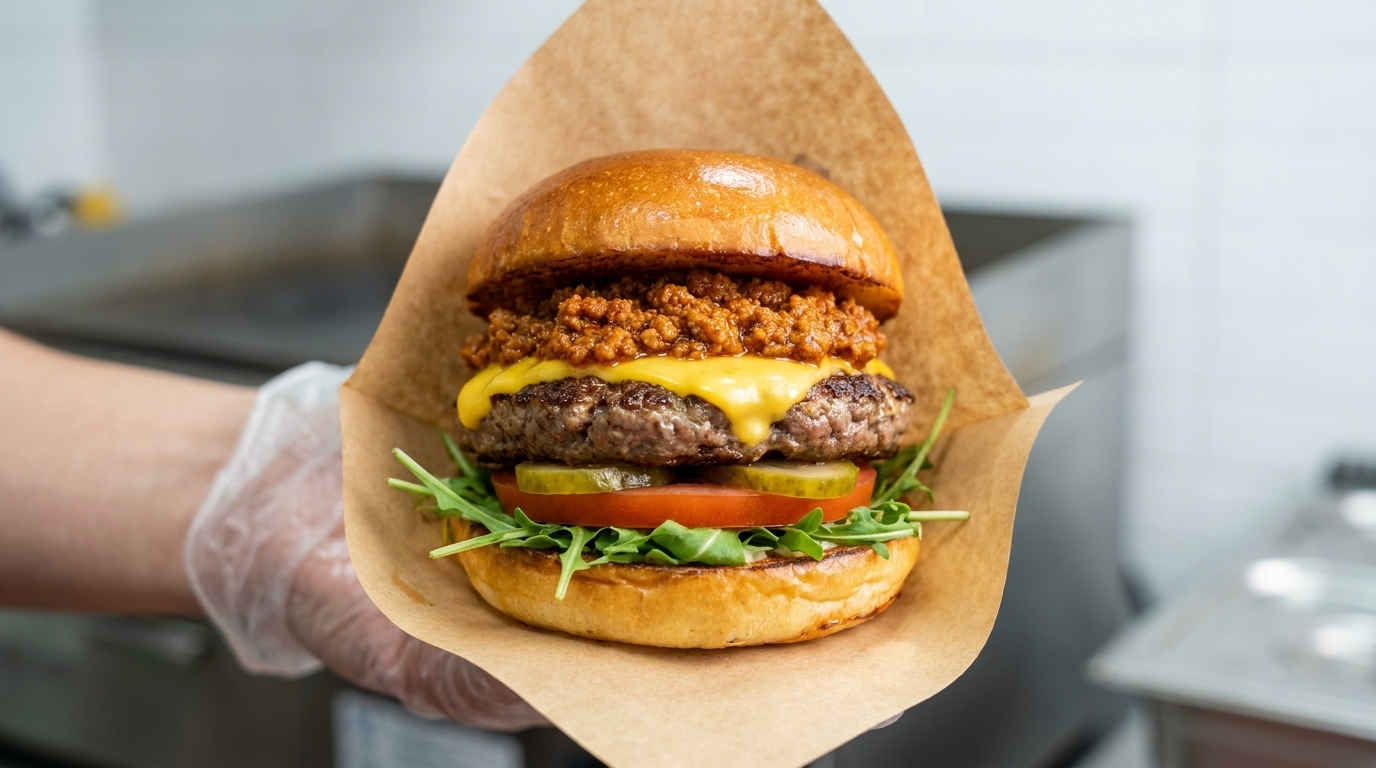 Ultimate Spicy Meat Sauce Burger