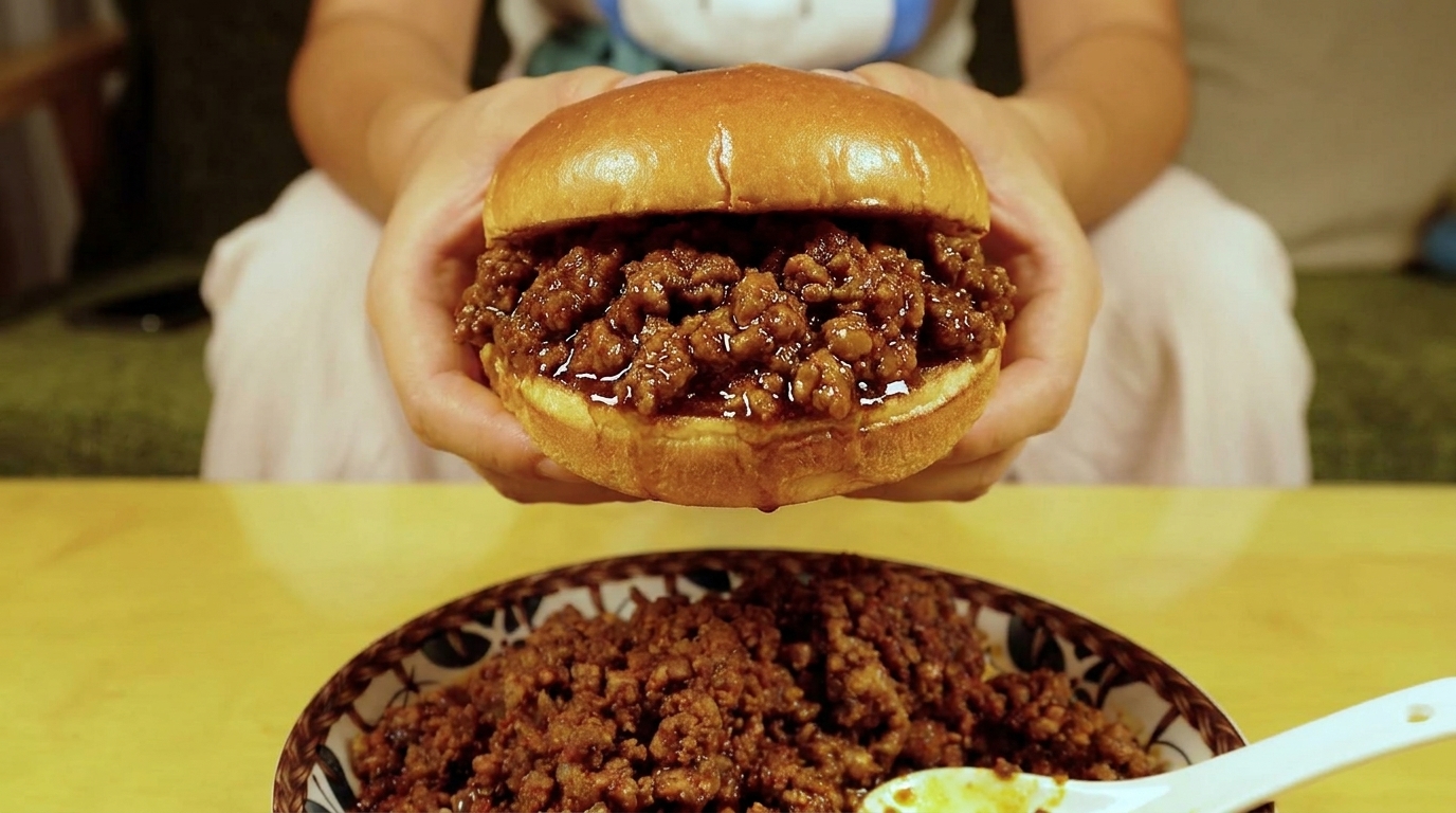 Classic American-style Sloppy Joe Burger