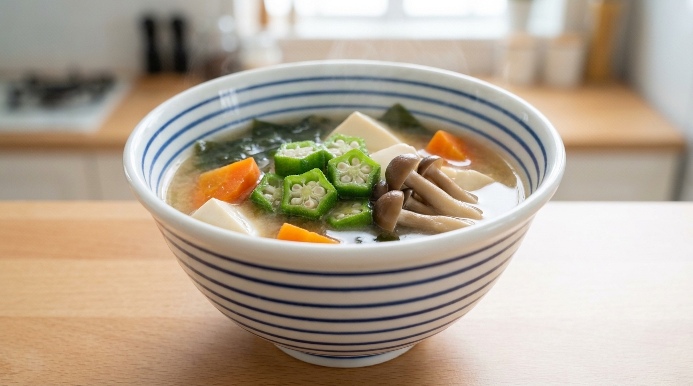 Nutritious Okra Miso Soup