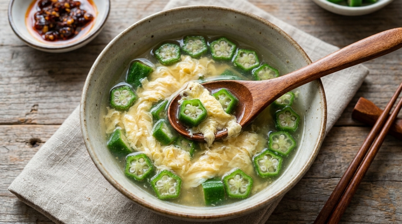 Easy Okra Egg Drop Soup