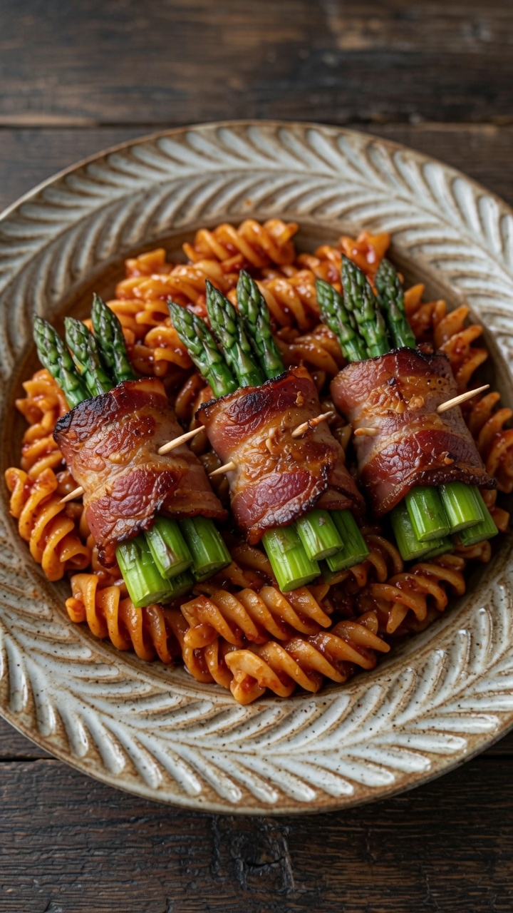 Asparagus Bacon Roll Spaghetti