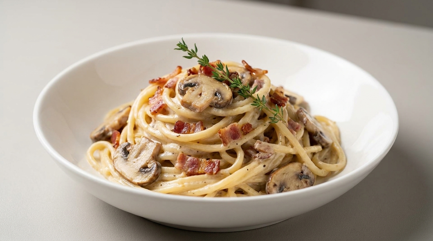 Creamy Bacon and Mushroom Pasta