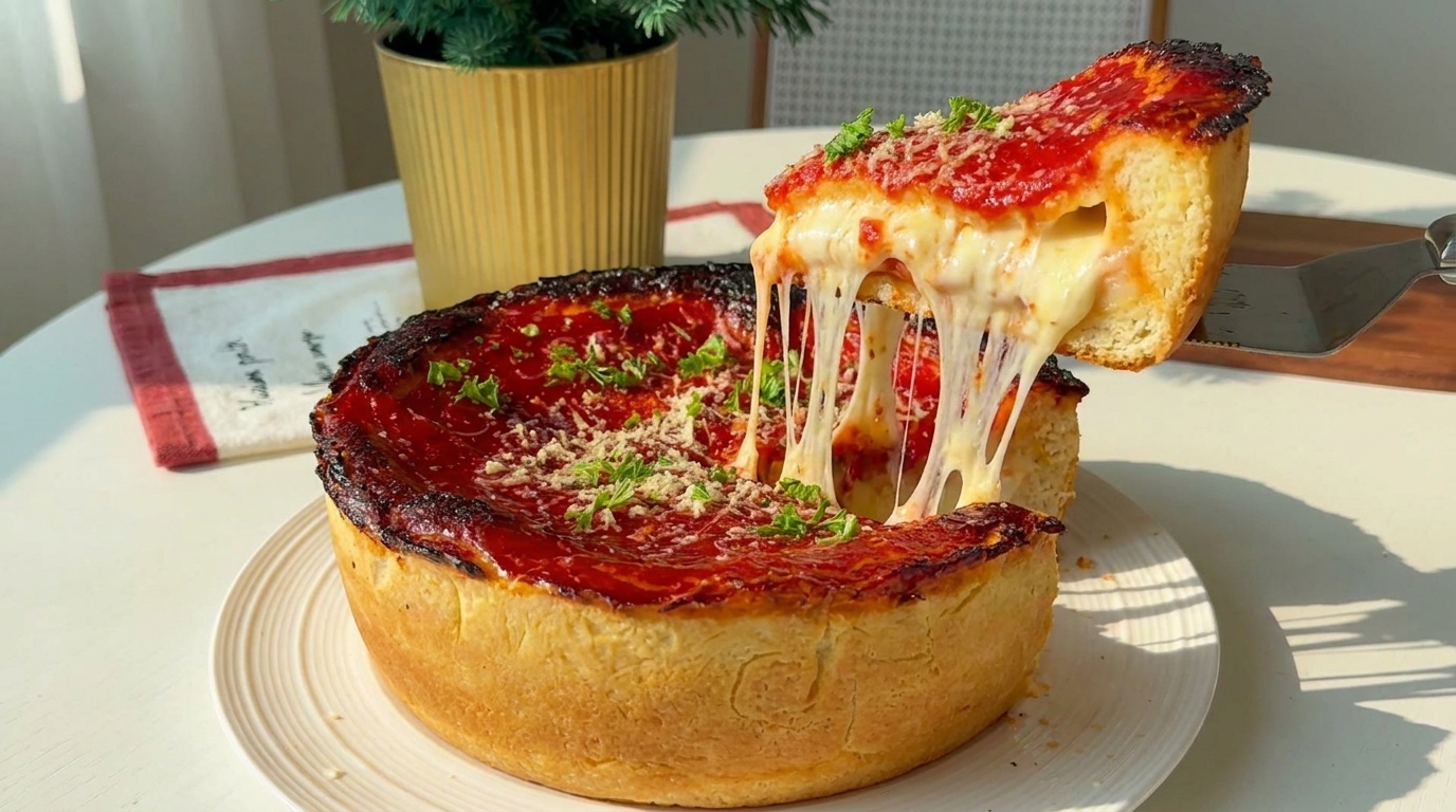 Classic Chicago Deep Dish Pizza
