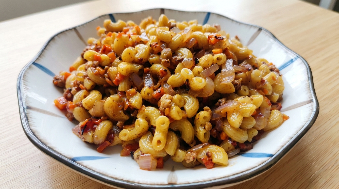 Savory Black Pepper Macaroni Stir-Fry