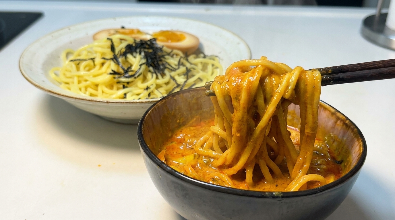 Japanese Curry Tsukemen (Dipping Noodles)