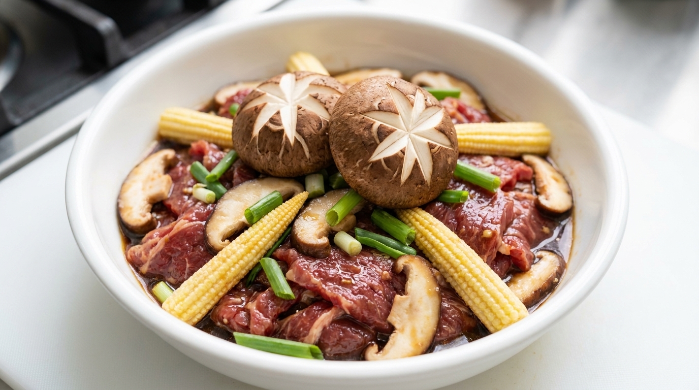 Korean-Style Mushroom Marinated Beef