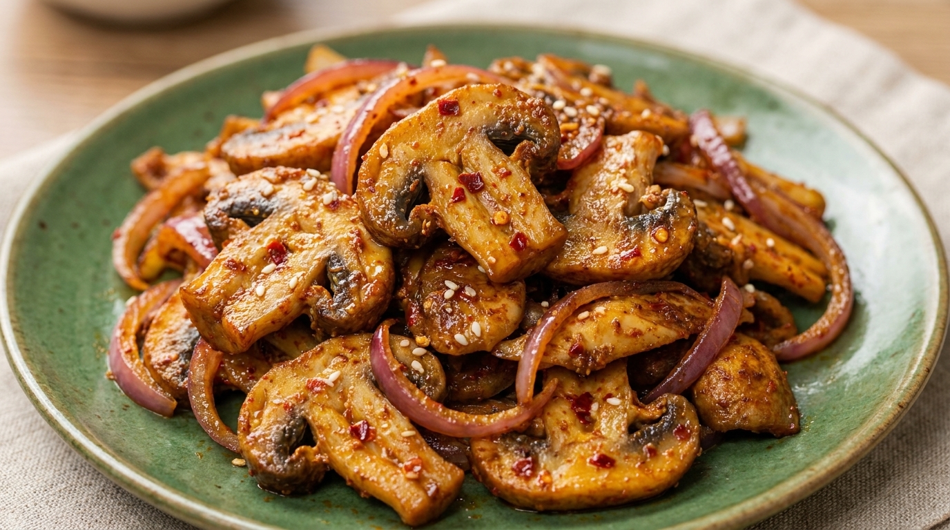 Korean-Style Grilled Mushrooms with Pork Belly