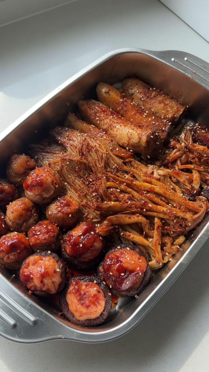 Air-Fried Stuffed Mushroom Platter