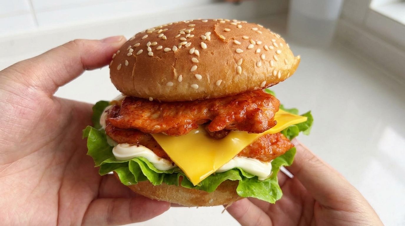 Homemade Orleans Chicken Burger