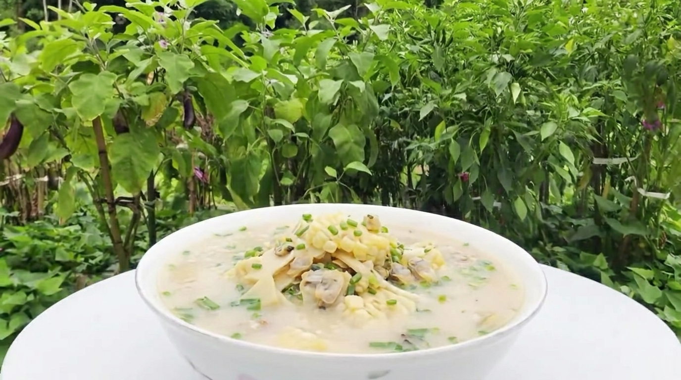 Fresh Clam, Corn, and Bamboo Shoot Soup