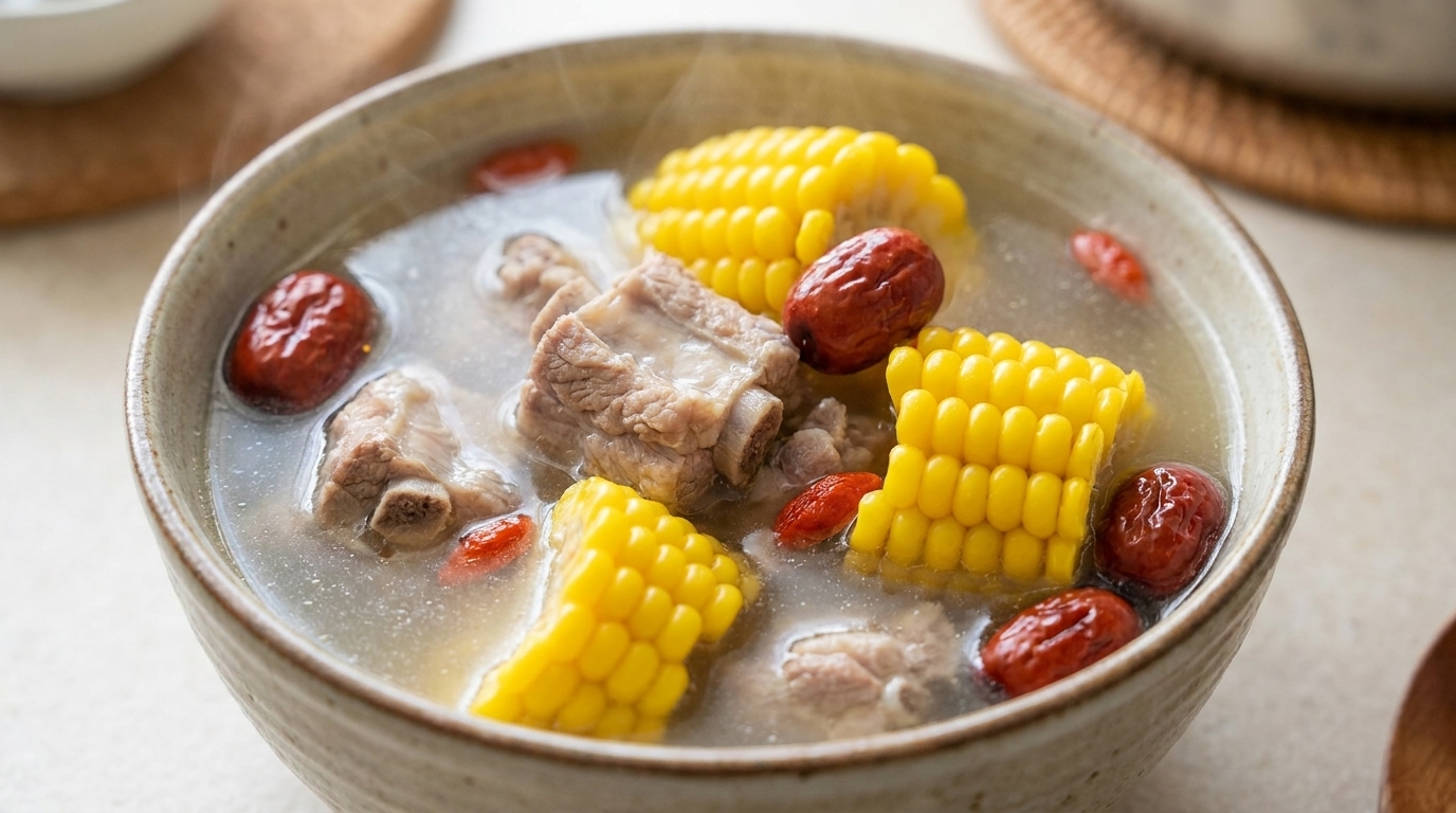 Sweet Corn, Clam, and Pork Rib Soup