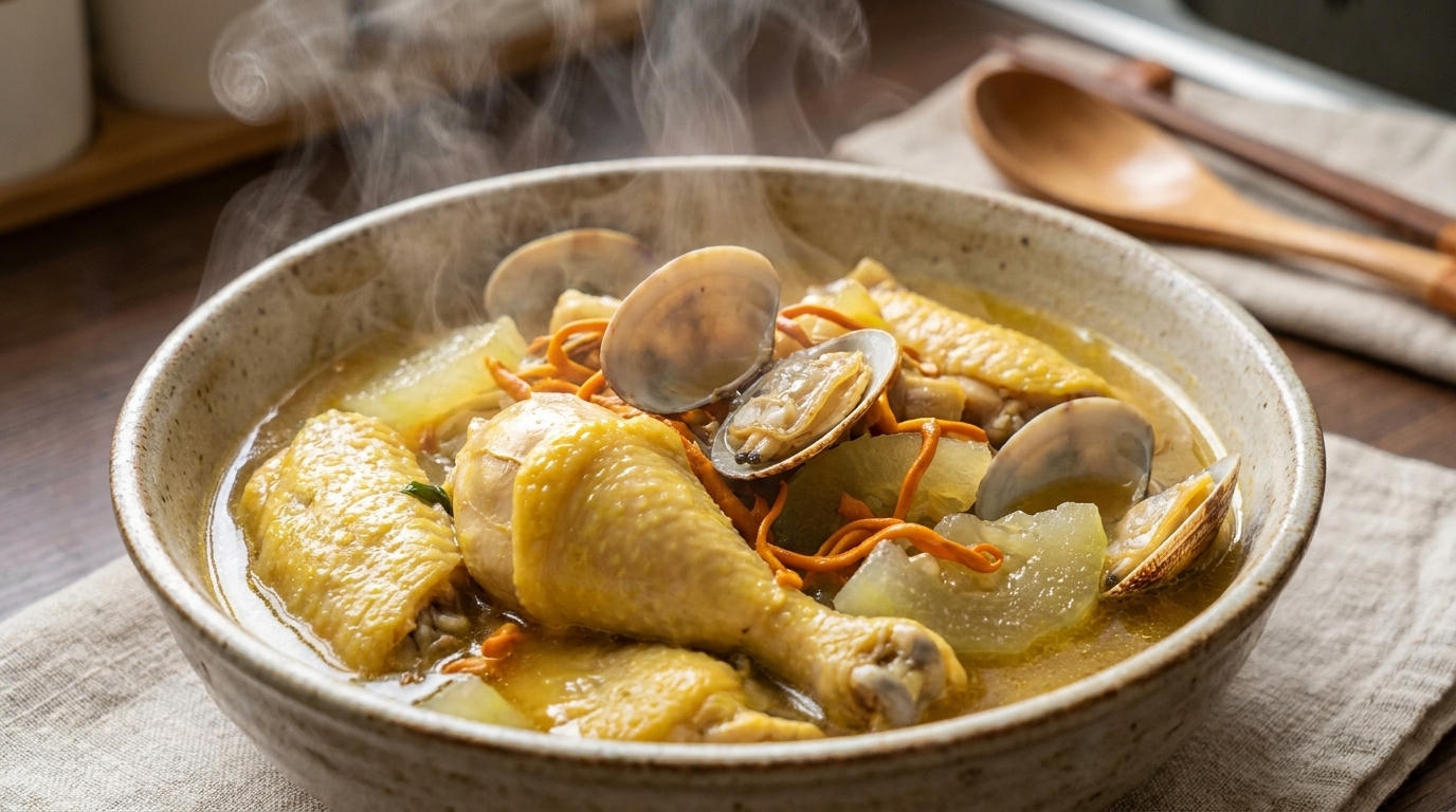 Savory Clam and Winter Melon Chicken Stew
