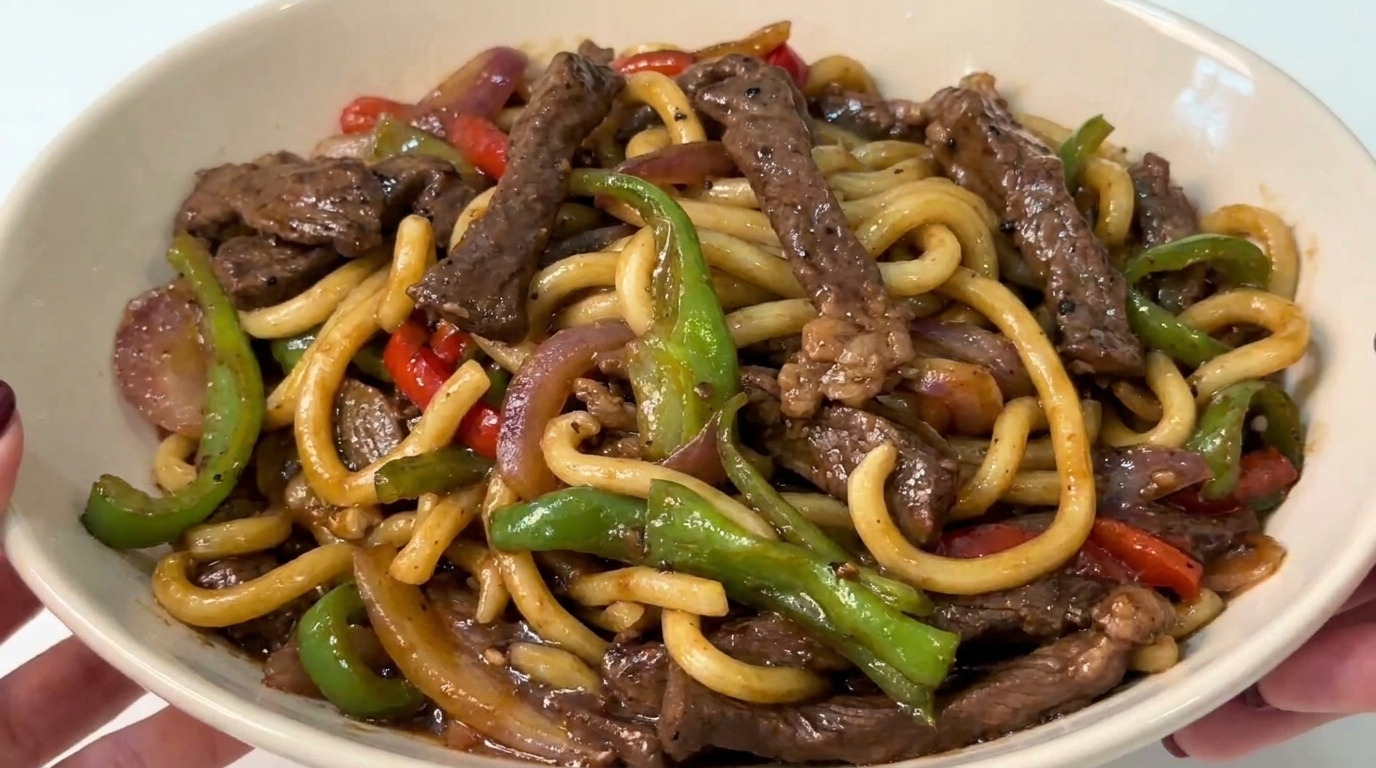 Classic Black Pepper Beef Udon
