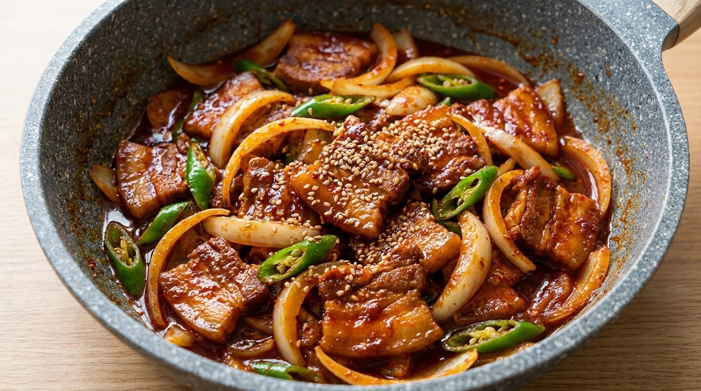 Korean Spicy Stir-Fried Pork Belly (Jeyuk Bokkeum)