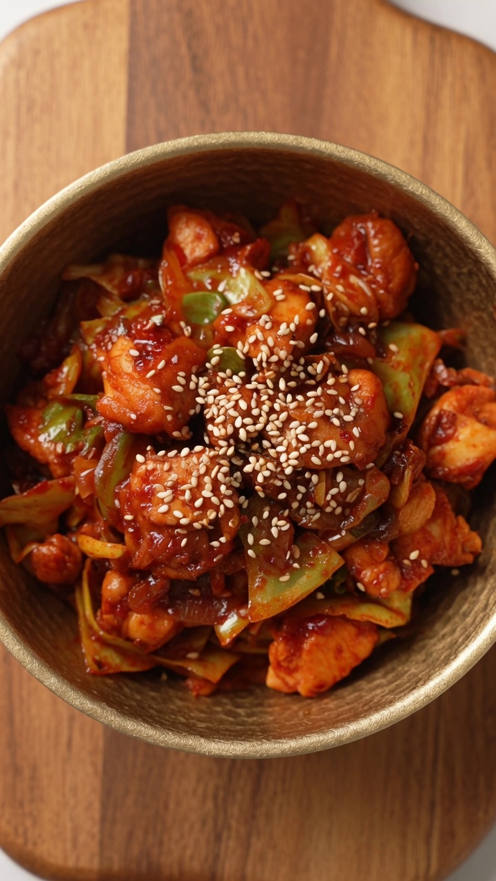 Authentic Korean Spicy Stir-Fried Chicken (Dak-galbi)