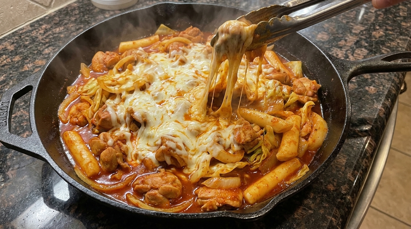 Korean Spicy Stir-fried Chicken (Dakgalbi)