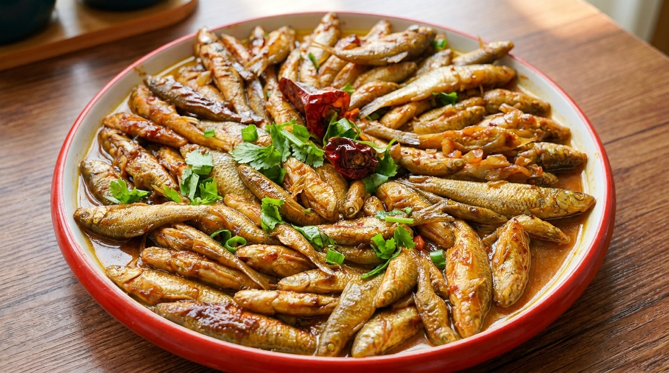 Sauce-Braised Small River Fish
