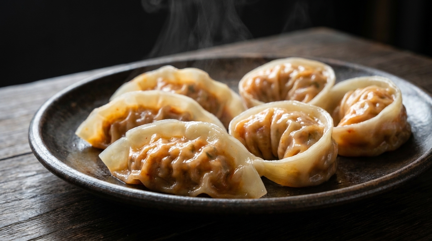 Steamed Korean Kimchi Dumplings (Kimchi Mandu)