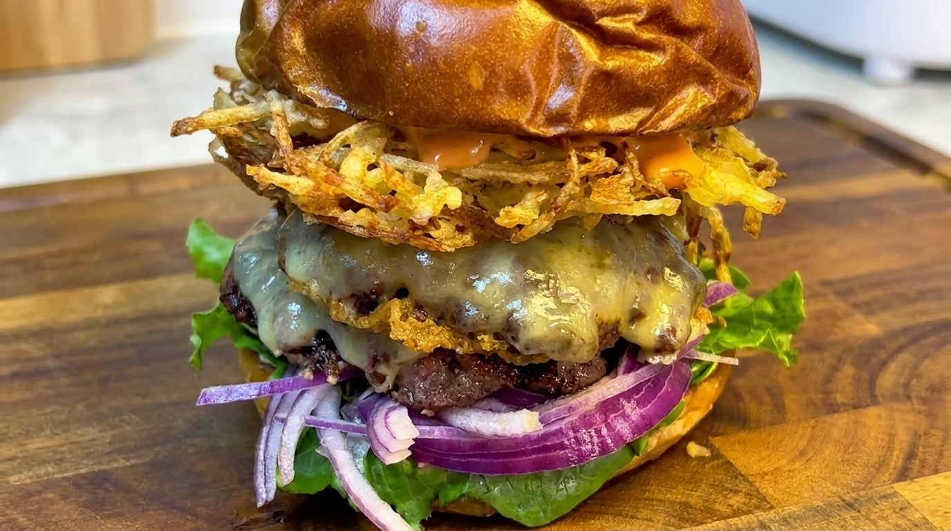 Crispy Potato & Beef Burger