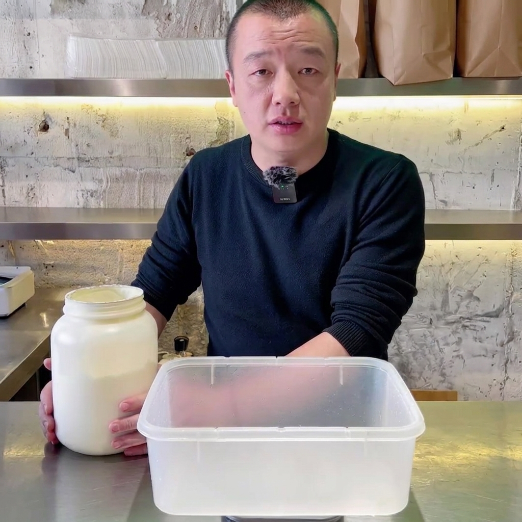 A large spoonful of mayonnaise being dropped into a mixing bowl.