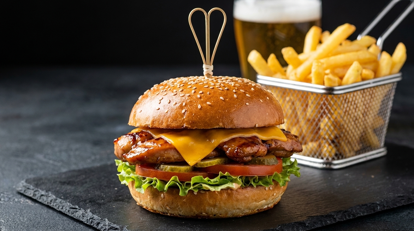 Gourmet Teriyaki Chicken Leg Burger
