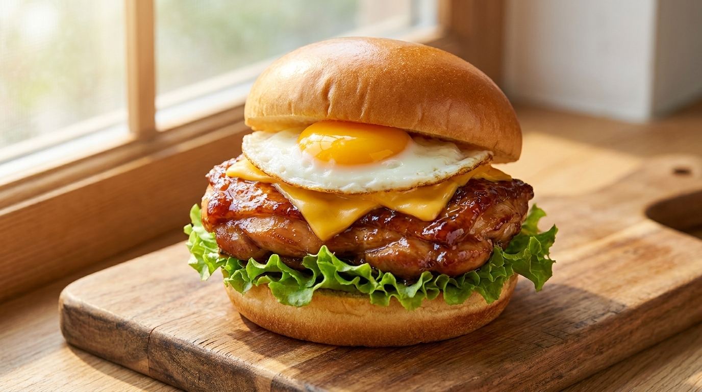 Homemade Teriyaki Chicken Burger