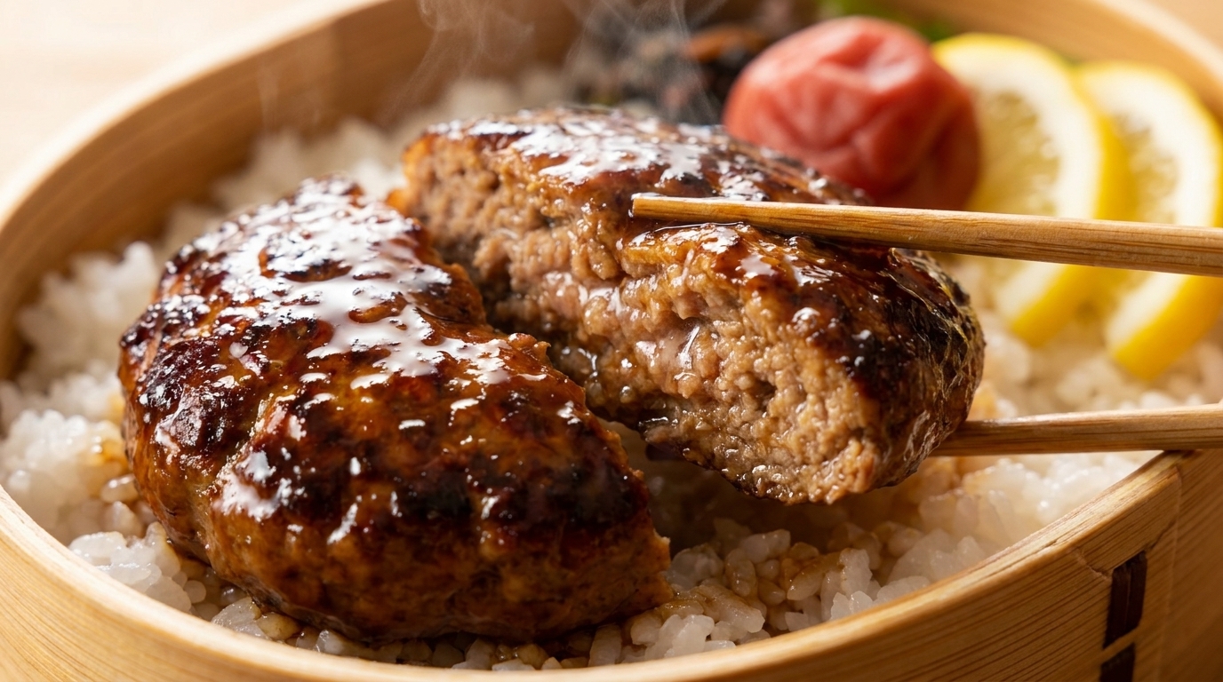 Japanese Teriyaki Hamburger Steak (Hambagu)