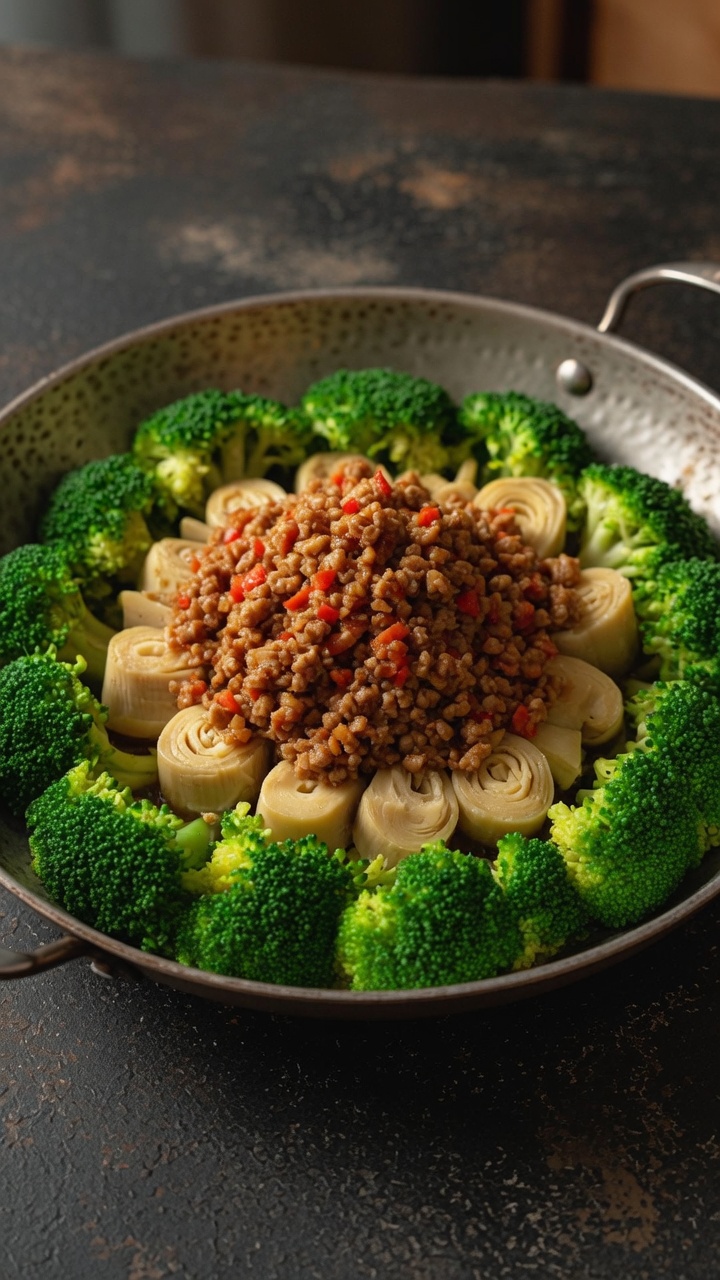 Dry Pot Artichoke with Minced Meat