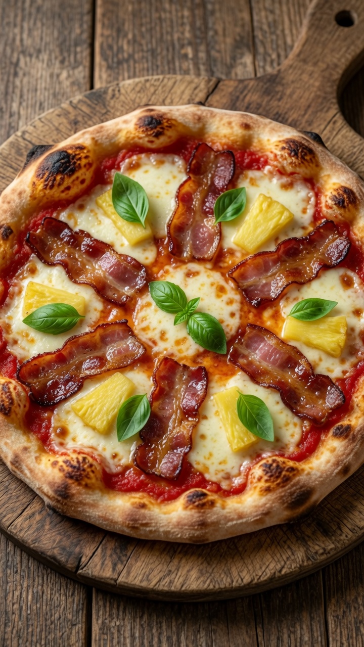 Homemade Hawaiian Bacon Pizza